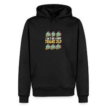 Anniversaire des enfants Train Train Conducteur Locomotive - Sweat à capuche Premium bio Homme - noir - Devant - Nico (187cm)