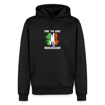 Manigance - Sweat à capuche Premium bio Homme - noir - Devant - Nico (187cm)
