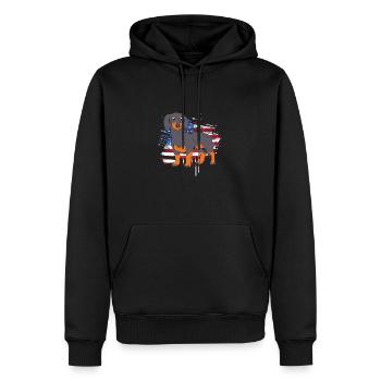 Dackel - Männer Premium Bio Hoodie - Schwarz - Vorne - Nico (187cm)