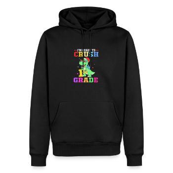 Première année - Sweat à capuche Premium bio Homme - noir - Devant - Nico (187cm)