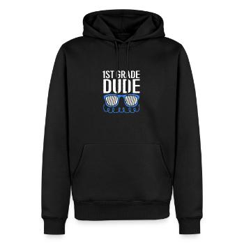 Première année - Sweat à capuche Premium bio Homme - noir - Devant - Nico (187cm)