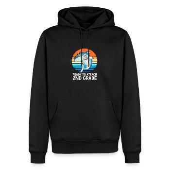 2nd Grade - Men’s Premium Organic Hoodie - black - Front - Nico (187cm)