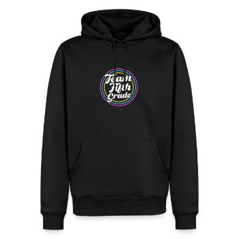5. Klasse - Männer Premium Bio Hoodie - Schwarz - Vorne - Nico (187cm)