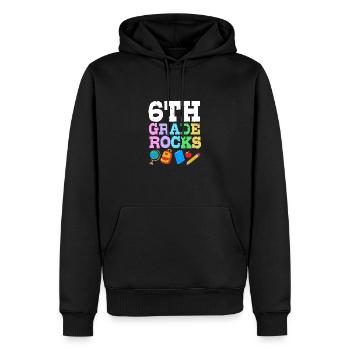 6. Klasse - Männer Premium Bio Hoodie - Schwarz - Vorne - Nico (187cm)