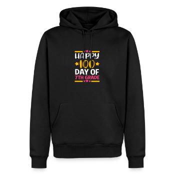 7. Klasse - Männer Premium Bio Hoodie - Schwarz - Vorne - Nico (187cm)