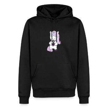 belle chanteuse licorne chantante chantant des musiciens - Sweat à capuche Premium bio Homme - noir - Devant - Nico (187cm)