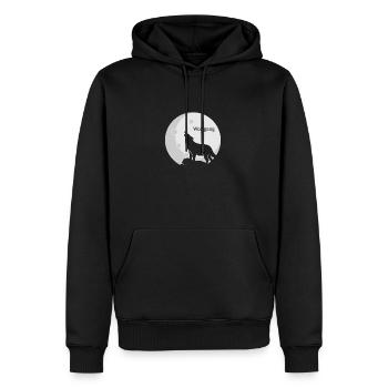 WOLFGANG Nom Wolf Outfit pour le jour du nom avec le nom - Sweat à capuche Premium bio Homme - noir - Devant - Nico (187cm)