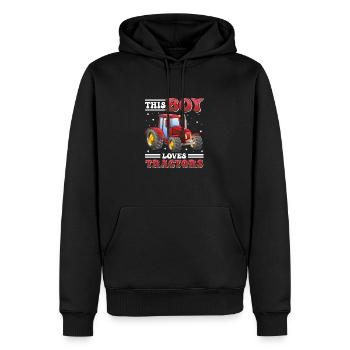 Dieser Junge liebt Traktoren! Farmer Kids, Boy - Männer Premium Bio Hoodie - Schwarz - Vorne - Nico (187cm)