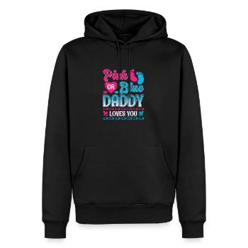 Papa Fille Père Bébé Enfants Fille Garçon - Sweat à capuche Premium bio Homme - noir - Devant - Nico (187cm)