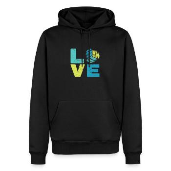 Tenue de plage de volleyball pour les fans d’entraîneurs de joueurs - Sweat à capuche Premium bio Homme - noir - Devant - Nico (187cm)