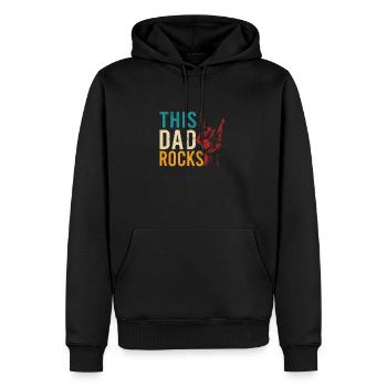« Ce papa rocks » Meilleur papa, Meilleur papa, Rock and Roll - Sweat à capuche Premium bio Homme - noir - Devant - Nico (187cm)