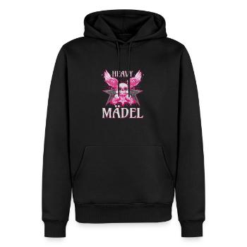 Biker Rocker Woman, Heavy Rock, Punk Girl, Hard - Sweat à capuche Premium bio Homme - noir - Devant - Nico (187cm)