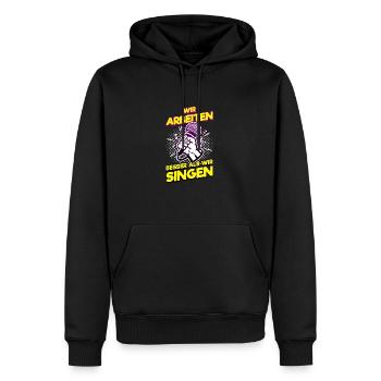 Queen Karaoke Bar, Party, Firmenfeier, Frauen - Männer Premium Bio Hoodie - Schwarz - Vorne - Nico (187cm)