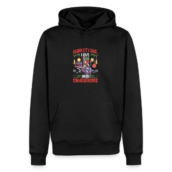 Dino Boy Boy Enfants Noël Amour Dinosaures - Sweat à capuche Premium bio Homme - noir - Devant - Nico (187cm)