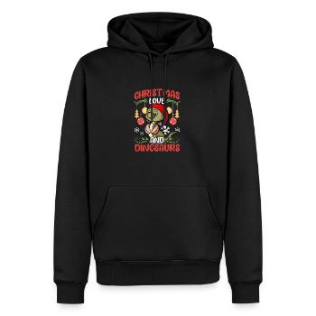Dino Boy Boy Enfants Noël Amour Dinosaures - Sweat à capuche Premium bio Homme - noir - Devant - Nico (187cm)