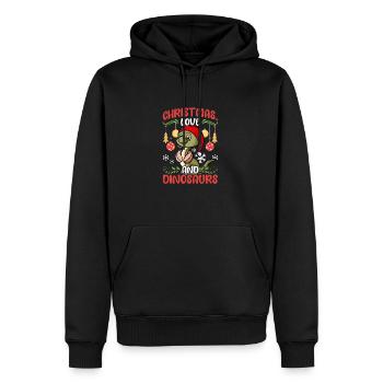 Dino Boy Boy Enfants Noël Amour Dinosaures - Sweat à capuche Premium bio Homme - noir - Devant - Nico (187cm)