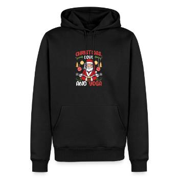 Yogini Yoga Meditation Weihnachten, Liebe und Yoga - Männer Premium Bio Hoodie - Schwarz - Vorne - Nico (187cm)