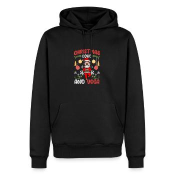 Yogini Yoga Meditation Weihnachten, Liebe und Yoga - Männer Premium Bio Hoodie - Schwarz - Vorne - Nico (187cm)