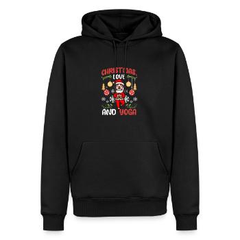 Yogini Yoga Meditation Weihnachten, Liebe und Yoga - Männer Premium Bio Hoodie - Schwarz - Vorne - Nico (187cm)