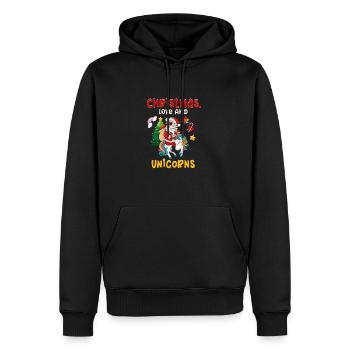Einhorn Pferde Reitern Weihnachen Liebe Reiten - Männer Premium Bio Hoodie - Schwarz - Vorne - Nico (187cm)