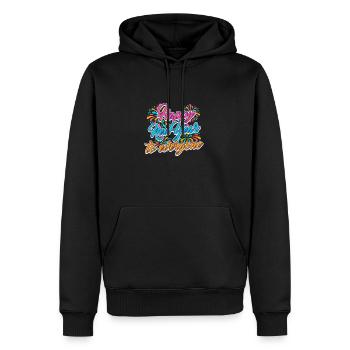 Réveillon du Nouvel An, Paix, Amour, Bonne Année - Sweat à capuche Premium bio Homme - noir - Devant - Nico (187cm)