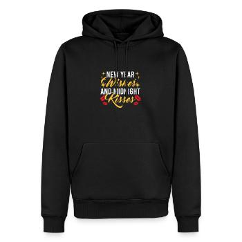 Réveillon du Nouvel An, Paix, Amour, Bonne Année - Sweat à capuche Premium bio Homme - noir - Devant - Nico (187cm)