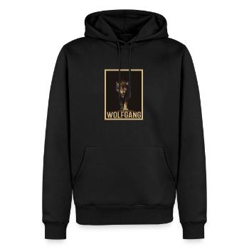 WOLFGANG Nom Tenue de loup pour le jour du nom avec le nom - Sweat à capuche Premium bio Homme - noir - Devant - Nico (187cm)
