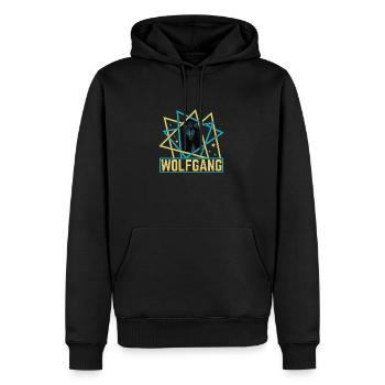 WOLFGANG Nom Tenue de loup pour le jour du nom avec le nom - Sweat à capuche Premium bio Homme - noir - Devant - Nico (187cm)