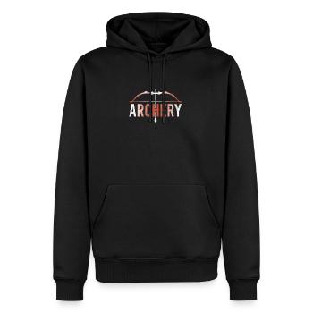 Bogensport Bogenschütze Bogenschießen Pfeil Bogen - Männer Premium Bio Hoodie - Schwarz - Vorne - Nico (187cm)