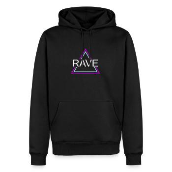 Rave Techno House Party EDM Festival Goa Electro - Sweat à capuche Premium bio Homme - noir - Devant - Nico (187cm)