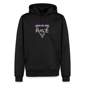 Rave Techno House Party EDM Festival Goa Electro - Männer Premium Bio Hoodie - Schwarz - Vorne - Nico (187cm)
