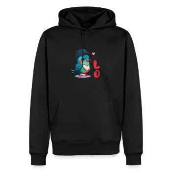 Petite amie, petit ami, homme, partenaire de la Saint-Valentin - Sweat à capuche Premium bio Homme - noir - Devant - Nico (187cm)