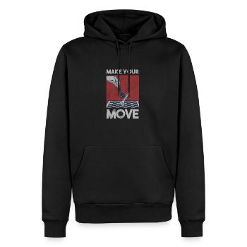Tournoi de joueurs d’échecs pour esprits intelligents - Sweat à capuche Premium bio Homme - noir - Devant - Nico (187cm)