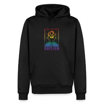 Gender Lesben, Schwule, Trans, Queer Regenbogen - Männer Premium Bio Hoodie - Schwarz - Vorne - Nico (187cm)