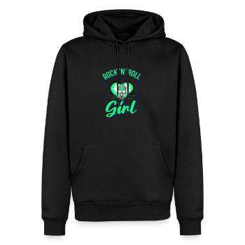 Rock 'n' Roll Girl Music, Danse, Concert, - Sweat à capuche Premium bio Homme - noir - Devant - Nico (187cm)