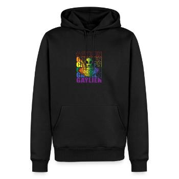 Gender Lesbian, Gay, Trans, Queer Rainbow - Men’s Premium Organic Hoodie - black - Front - Nico (187cm)