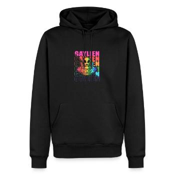 Gender Lesbian, Gay, Trans, Queer Rainbow - Men’s Premium Organic Hoodie - black - Front - Nico (187cm)