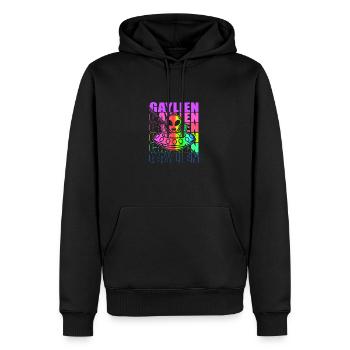 Gender Lesbian, Gay, Trans, Queer Rainbow - Men’s Premium Organic Hoodie - black - Front - Nico (187cm)