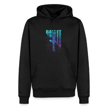 Ballet, Ballerine, Fille, Fille, Danse - Sweat à capuche Premium bio Homme - noir - Devant - Nico (187cm)