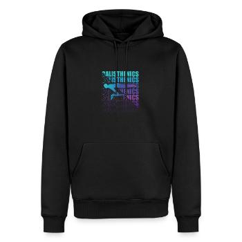 Calisthenics Street Workout Gymnastik Fitness - Männer Premium Bio Hoodie - Schwarz - Vorne - Nico (187cm)