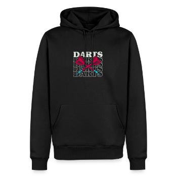 Darts Sport Verein, Dartscheibe, Pfeil Sport Dart - Männer Premium Bio Hoodie - Schwarz - Vorne - Nico (187cm)