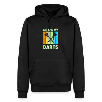 Darts Sport Verein, Dartscheibe, Pfeil Sport Dart - Männer Premium Bio Hoodie - Schwarz - Vorne - Nico (187cm)