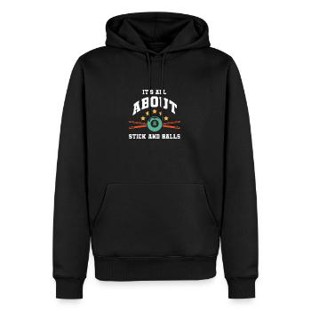 Billard Billard Billard Club de billard Club de billard - Sweat à capuche Premium bio Homme - noir - Devant - Nico (187cm)