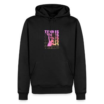 Vêtements de tennis pour joueuses de tennis filles - Sweat à capuche Premium bio Homme - noir - Devant - Nico (187cm)