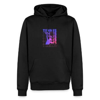 Vêtements de tennis pour joueuses de tennis filles - Sweat à capuche Premium bio Homme - noir - Devant - Nico (187cm)