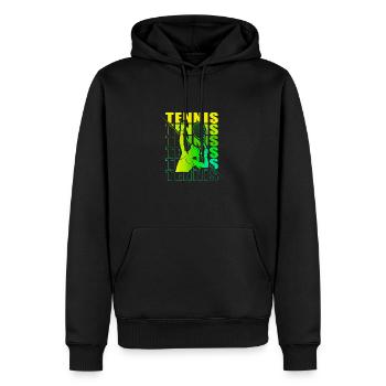 Vêtements de tennis pour joueuses de tennis filles - Sweat à capuche Premium bio Homme - noir - Devant - Nico (187cm)