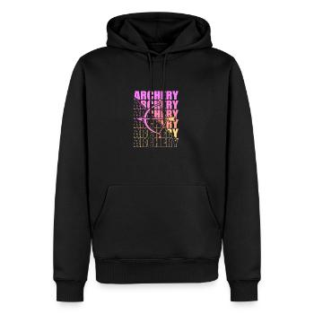Bogensport Bogenschütze Bogenschießen Pfeil Bogen - Männer Premium Bio Hoodie - Schwarz - Vorne - Nico (187cm)