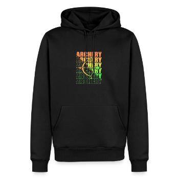Bogensport Bogenschütze Bogenschießen Pfeil Bogen - Männer Premium Bio Hoodie - Schwarz - Vorne - Nico (187cm)