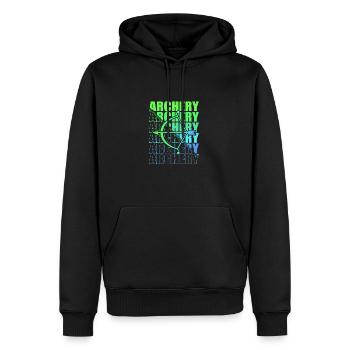 Bogensport Bogenschütze Bogenschießen Pfeil Bogen - Männer Premium Bio Hoodie - Schwarz - Vorne - Nico (187cm)
