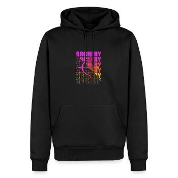 Bogensport Bogenschütze Bogenschießen Pfeil Bogen - Männer Premium Bio Hoodie - Schwarz - Vorne - Nico (187cm)